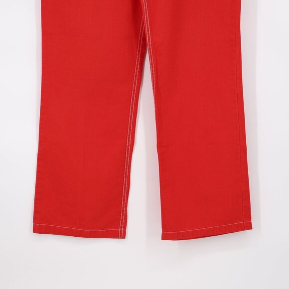 ESCADA Sport Red Cotton Linen Straight Leg Pants Size EU 42 - Picture 3 of 8